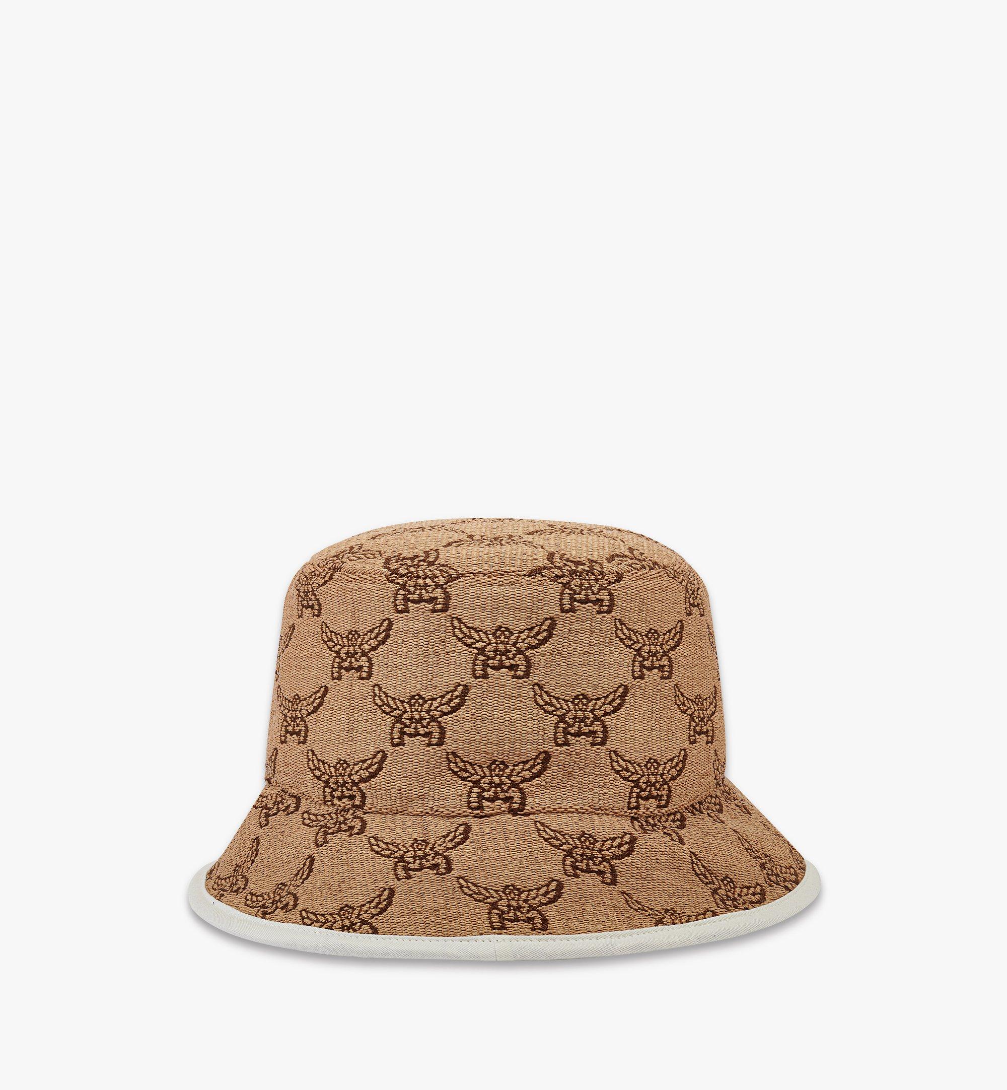 Chapeau baquet en jacquard de raphia Lauretos 1